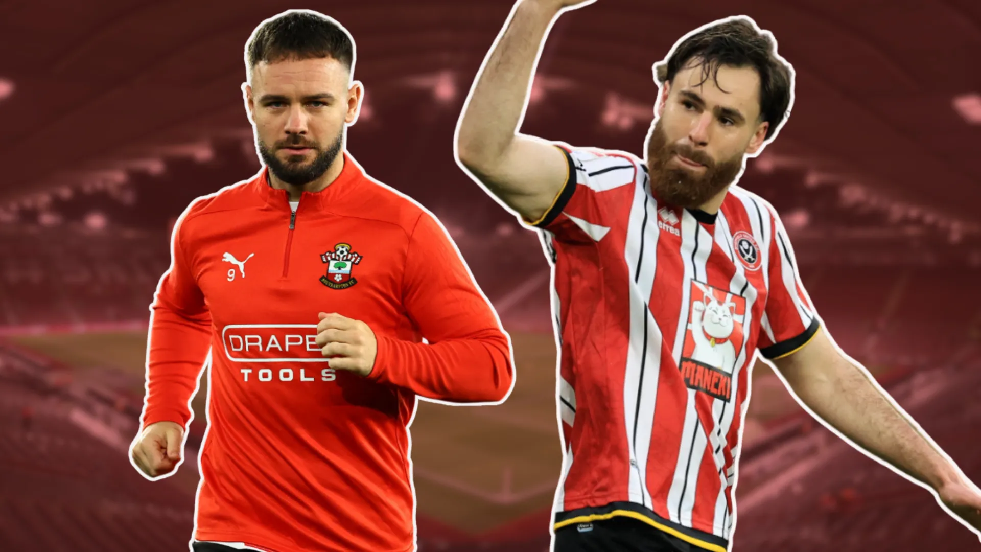 Cầu thủ Adam Armstrong và Ben Brereton Diaz của Southampton FC tại sân St Mary's