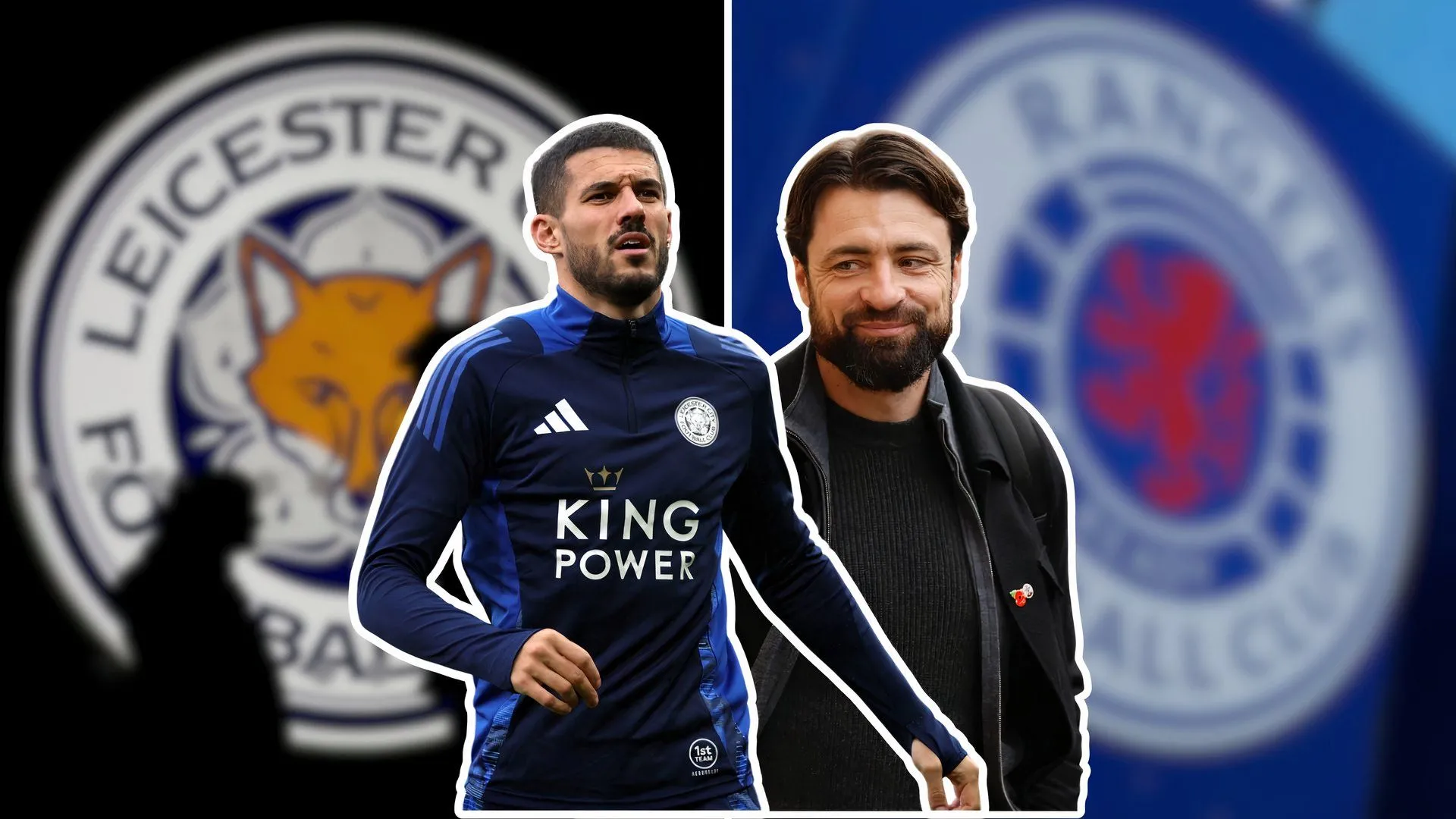 Hậu vệ Conor Coady trong màu áo Leicester City, liên quan đến tin đồn chuyển nhượng sang Rangers.