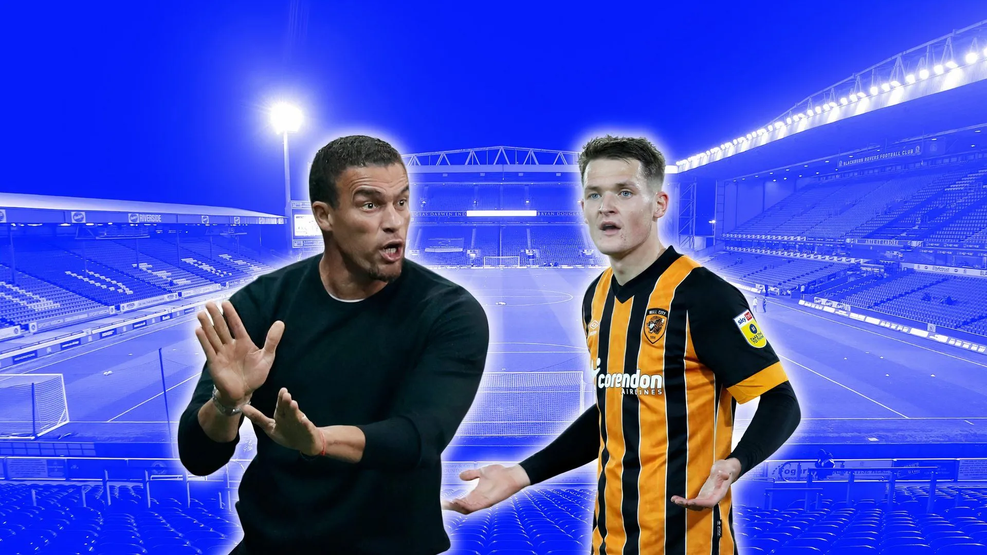 HLV Valerien Ismael của Blackburn Rovers và mục tiêu chuyển nhượng Sean McLoughlin.
