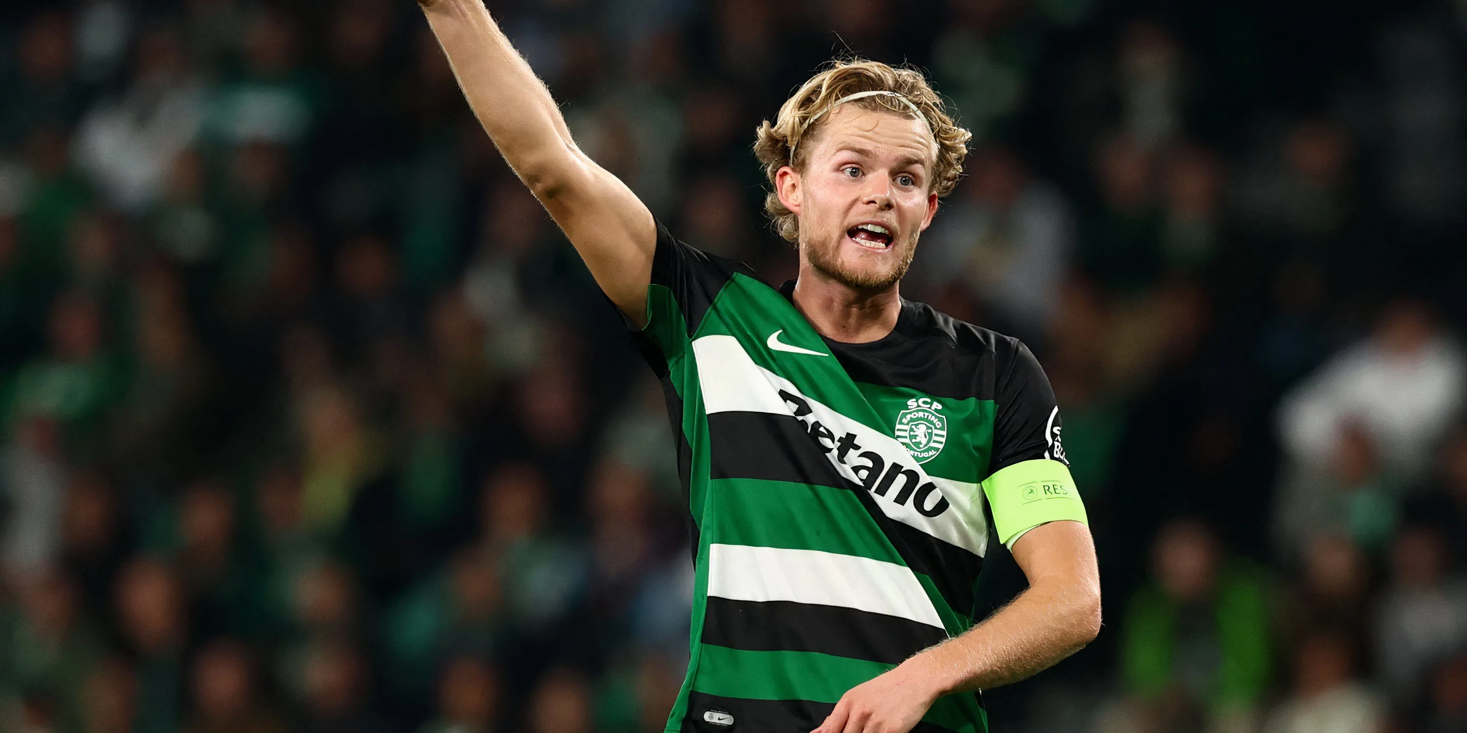 Morten Hjulmand trong màu áo Sporting Lisbon, mục tiêu chuyển nhượng hàng đầu của Manchester United