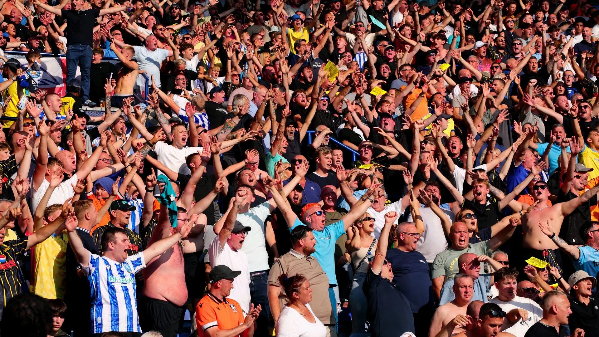 Cổ động viên Sheffield Wednesday ăn mừng hy vọng về tương lai tươi sáng hơn cho câu lạc bộ